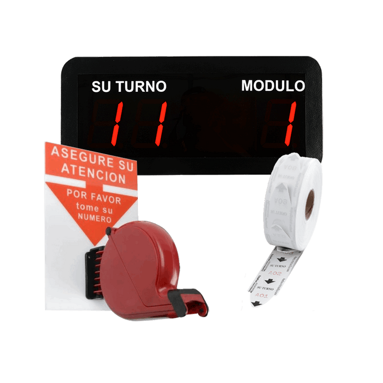 kit módulo turnos alámbrico  
pantalla de turnos con módulo  
sistema de turnos con cable  
gestión de filas en comercio  
kit su turno cableado  
pantalla su turno módulo rojo  
organización atención clientes  
turnos comercio  
rollo de turnos  
kit gestión de filas  
