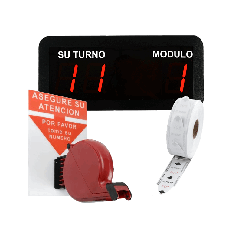 kit módulo turnos alámbrico  
pantalla de turnos con módulo  
sistema de turnos con cable  
gestión de filas en comercio  
kit su turno cableado  
pantalla su turno módulo rojo  
organización atención clientes  
turnos comercio  
rollo de turnos  
kit gestión de filas  
