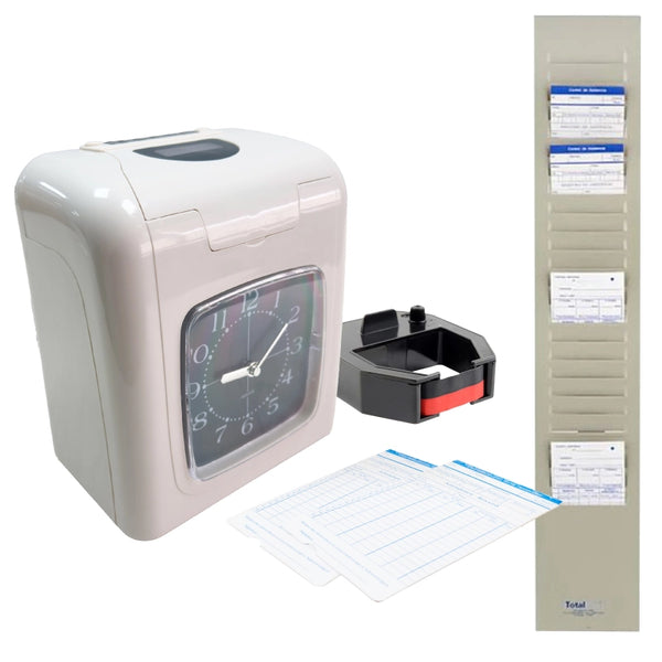 Kit Completo de Reloj Control + 100 Tarjetas + Cinta + Tarjetero
