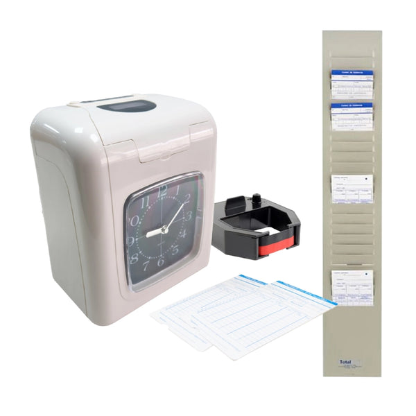 Kit Completo de Reloj Control + 100 Tarjetas + Cinta + Tarjetero