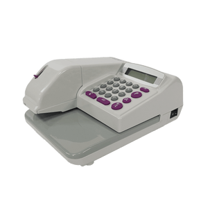 protectora de cheques , impresora de cheques antifraude, máquina para imprimir cheques en relieve, equipo de seguridad financiera, protectora de cheques con pantalla LCD, impresora de cheques multi-moneda, dispositivo para prevención de fraudes en cheques