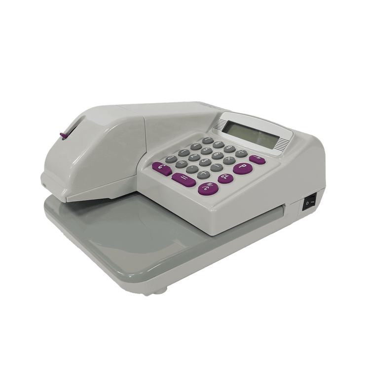 protectora de cheques , impresora de cheques antifraude, máquina para imprimir cheques en relieve, equipo de seguridad financiera, protectora de cheques con pantalla LCD, impresora de cheques multi-moneda, dispositivo para prevención de fraudes en cheques