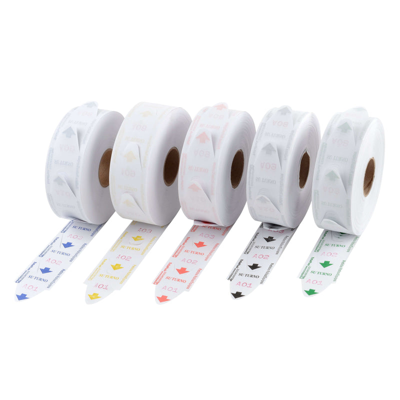 Rollo Su Turno Plus  para gestionar filas de atención al cliente. Fácil de visualizar, duradero y compatible con sistemas de ticketing. Ideal para comercios y servicios