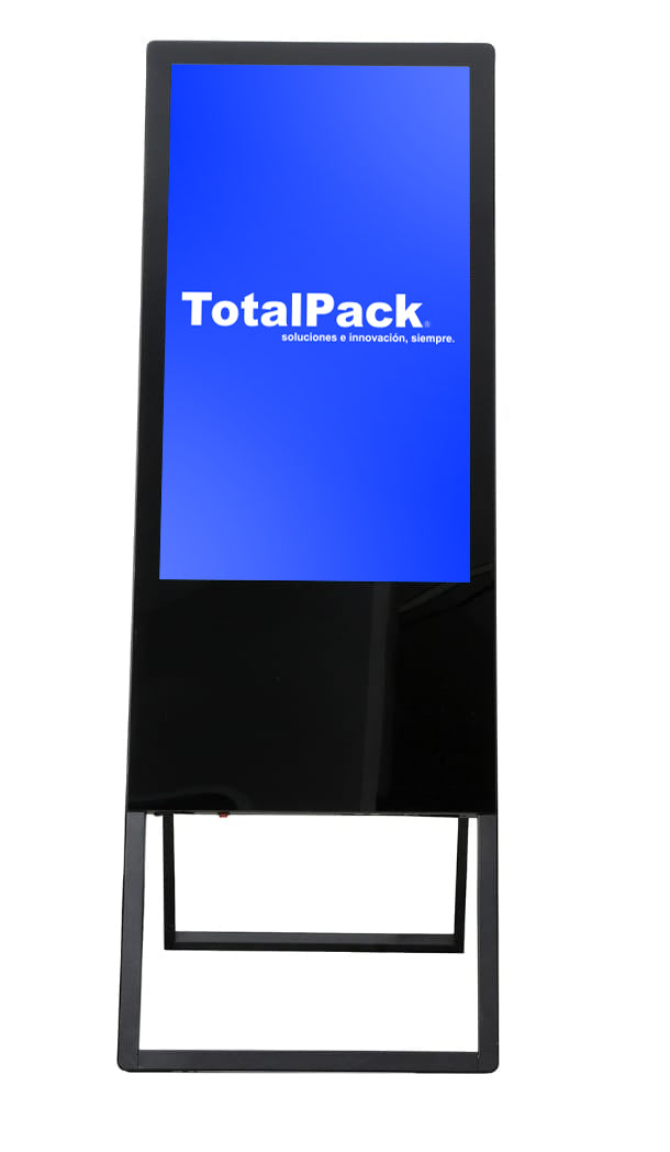 Tótem publicitario 43 pulgadas, pantalla digital profesional, publicidad en punto de venta, señalización digital, pantalla para ferias y eventos, pantalla promocional para negocios.
