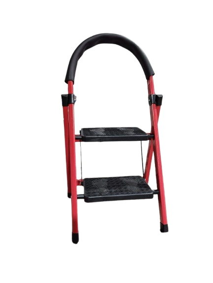 escalera 2 peldaños plegable, escalera compacta antideslizante, escalera para hogar u oficina, escalera liviana y segura, escalera de aluminio pequeña, escalera de mano 2 pasos