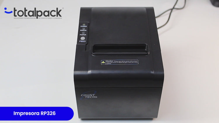 Impresora térmica RP326 de 80mm para tickets y recibos. Tecnología térmica directa, alta velocidad y sin necesidad de tinta. Compatible con rollos térmicos 80mm. Ideal para comercios y puntos de venta