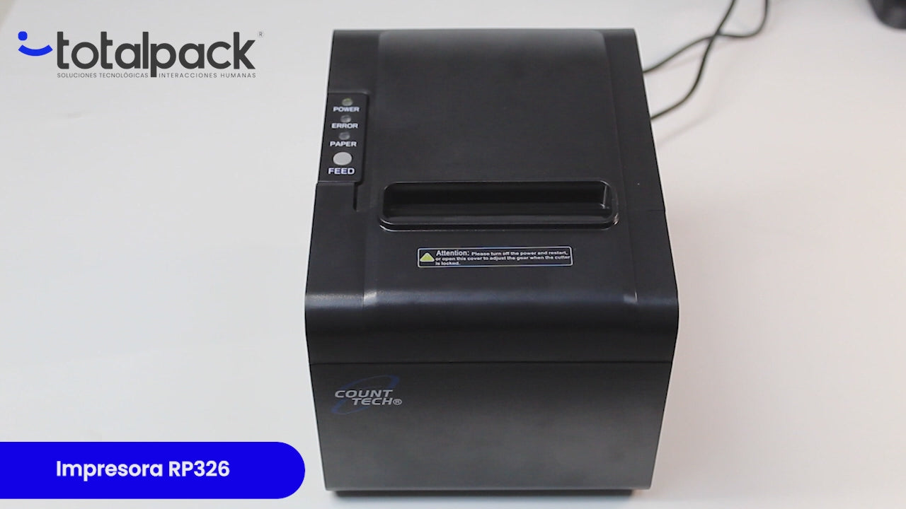 Impresora térmica RP326 de 80mm para tickets y recibos. Tecnología térmica directa, alta velocidad y sin necesidad de tinta. Compatible con rollos térmicos 80mm. Ideal para comercios y puntos de venta